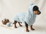 Alpaca coat and hat for dogs, knitted dachshund clothes sweater and hat, winter dachshund suit sweater and hat
