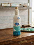 Starfish Knitted Wine Bottle Cover - Ocean Shells Cozy, Beach House Table Decor, Coastal Gift for Sea Lovers