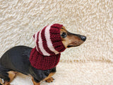 Mohair Wool Super Warm Dog Hat , Designer Pet Party Clothes outfit, Winter cloches knitted Dachshund Beanie