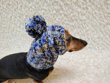 Hand-Knit Dog Balaclava Hat with Pom-Pom | Cozy Winter Dog Snood