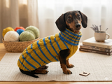 Knitted striped dog sweater, dog clothes knitted wool handmade sweater, striped dog jumper
