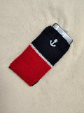 Nautical Striped Phone Sock | Handmade Knit Smartphone Sleeve -Handmade Marine Knit Phone Pouch - Mare Nostrum Collection