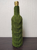 Handmade Knitted Wine Bottle Cover with Cable Stitch – Aesthetic Gift Decor