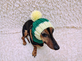 Cute Hand-Knitted Dachshund Snood and Pom-Pom Beanie Set - Cozy Dog Hat and Neck Warmer