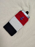 Nautical Striped Phone Sock | Handmade Knit Smartphone Sleeve -Handmade Marine Knit Phone Pouch - Mare Nostrum Collection