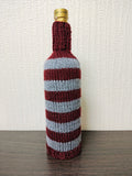 Handmade Knitted Wine Bottle Cover with Cable Stitch – Aesthetic Gift Decor