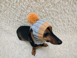 Dog hat pom-poms, warm winter clothes for pets, cap cloches ears dachshunds outfit apparel, pet lover gift