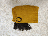 Knitted Donkey Snood Hat for Dachshund - Handmade Dog Costume with Ears and Mane