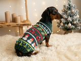 Christmas sweater for dog bright festive costume , Holiday New Year warm clothes pet apparel outfit dachshund jamper photo shoot