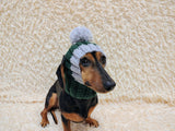 Cute Hand-Knitted Dachshund Snood and Pom-Pom Beanie Set - Cozy Dog Hat and Neck Warmer
