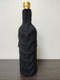 Handmade Knitted Wine Bottle Cover with Cable Stitch – Aesthetic Gift Decor