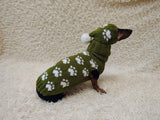Knitted Dog Sweater & Snood – Cute Paw Print Design