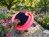 Knitted summer panama for dog, panama for dachshund, summer hat for dog