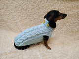 Handmade Cable Knit Dachshund Sweater | Warm Dog Clothes