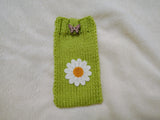 Crochet Daisy Phone Sock, Knitted Smartphone Sleeve with Flower Phone Pouch, Boho Cell Phone Case, Handmade Gift for Her