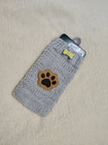 Dog Lover Knitted Phone Case with Paw Embroidery | Soft Wool Phone Sleeve | Wiener Dog Pouch with Bone Button | Cute Puppy Paw Gift for Her