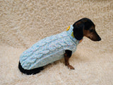 Handmade Cable Knit Dachshund Sweater | Warm Dog Clothes