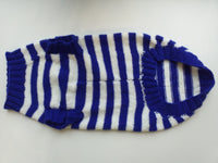 Knitted striped sweater for dog in nautical style dachshundknit