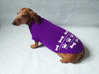 Purple dachshund costume sweater and hat, Costume for miniature dachshund, Doxie sweater and hat set - dachshundknit