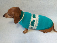 Dachshund clover clothing St. Patrick's Day, dog clover sweater dachshundknit