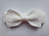 Knitted dachshund collar bow tie