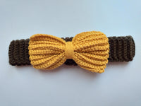 Knitted collar bow for dog cat
