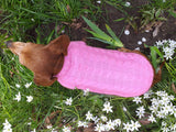 Pink knitted sweater for small dog, clothes for dachshunds dachshundknit