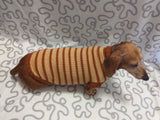 Clothing for dachshunds brown striped sweater for dachshunds dachshundknit