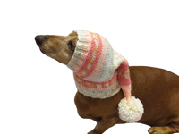 Wiener Knitted Elf Hat with Pompom, hat elf for dachshund