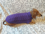 Purple knitted sweater for dogs, clothes for dachshunds, sweater for dogs, clothes for dogs, sweater for small dogs, dachshund sweater dachshundknit