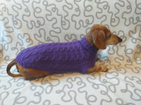 Purple knitted sweater for dogs, clothes for dachshunds, sweater for dogs, clothes for dogs, sweater for small dogs, dachshund sweater dachshundknit