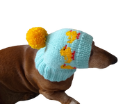 Ducks knitted hat for dogs, clothes for dogs with ducks
