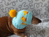 Ducks knitted hat for dogs, clothes for dogs with ducks