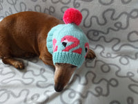 Flamingo knitted hat for dogs, dog clothes with flamingos