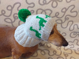 Dinosaur dog clothes pom pom hat, dinosaur hat for dachshund dog
