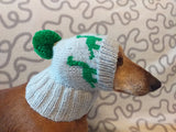 Dinosaur dog clothes pom pom hat, dinosaur hat for dachshund dog