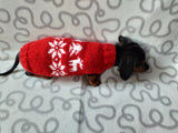 Christmas wool sweater with deer and snowflakes for a small dog, sweater deer for dog, christmas sweater with deer for little dachshund dachshundknit