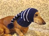 Winter Christmas clothes for dogs knitted hat with pompon, doxie clothes, doxie hat dachshundknit