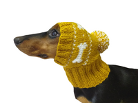 Dog clothes knitted hat with pompom, dog hat with bones