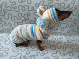 Lollipop suit for mini dachshund sweater and hat,suit set sweater and hat for dog,wiener sweater and hat, dog set sweater and hat set dachshundknit