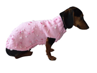 Pink sweater with flowers for a mini dachshund,Sweater with flowers and butterflies for miniature dachshund or small dog
