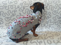 Gray Floral Mini Dachshund Jumper, Dog Coat, Clothes Dog Sweater