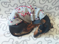 Gray Floral Mini Dachshund Jumper, Dog Coat, Clothes Dog Sweater