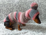 Knitted dog costume set sweater and hat, mini dachshund sweater and hat,suit set sweater and hat for dog,wiener sweater and hat dachshundknit