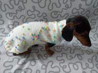 Floral Mini Dachshund Jumper, Dog Coat, Clothes Dog Sweater