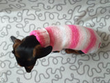 Pink melange batik sweater for dog, Dachshund Sweater, Dog Clothes, Dog sweater, Dachshund clothes, Wiener dog clothes, Winter dog sweater dachshundknit