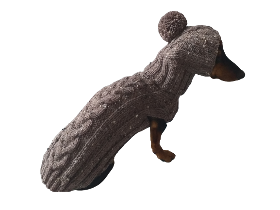 Alpaca coat and hat for dogs, knitted dachshund clothes sweater and hat, winter dachshund suit sweater and hat dachshundknit