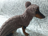 Alpaca coat and hat for dogs, knitted dachshund clothes sweater and hat, winter dachshund suit sweater and hat dachshundknit