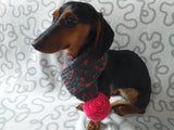 Knitted PomPom Scarf for Dachshund or Small Dog, Knitted Warm Wool Pet Scarf, Dog Scarf Clothes, Christmas dog Gift, Winter Dog Accessories