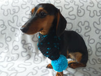 Knitted PomPom Scarf for Dachshund or Small Dog, Knitted Warm Wool Pet Scarf, Dog Scarf Clothes, Christmas dog Gift, Winter Dog Accessories